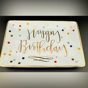 Slant Happy Birthday confetti plate. 5”x7.5”